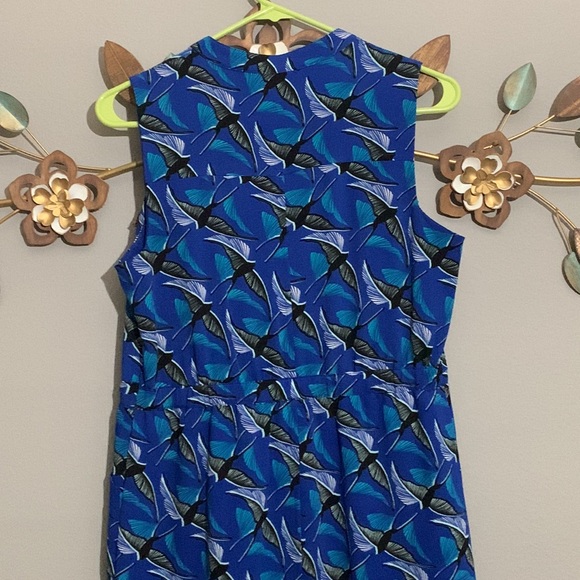 Apt. 9 Blue Black Bird Print Sleeveless Dress Size Small - Picture 6 of 8